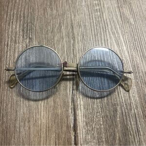 SOLD 1960s Metal Frame Glasses With Pale Blue Lenses